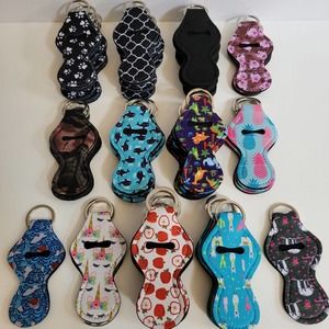 63 lip balm key chain for sloth unicorn shark pineapple camo Llama dinosaur paws